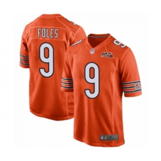 Men's Chicago Bears #9 Nick Foles Orange 100th Season Game Team Color Jersey Men's Chicago Bears #9 Nick Foles Orange 100th Season Game Team Color Jersey