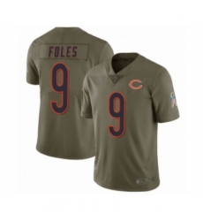 Men's Chicago Bears #9 Nick Foles Salute to Service Green Limited Jersey