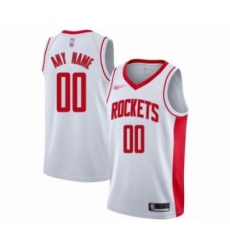 Men's Houston Rockets Customized Authentic White Finished Basketball Jersey - Association Edition