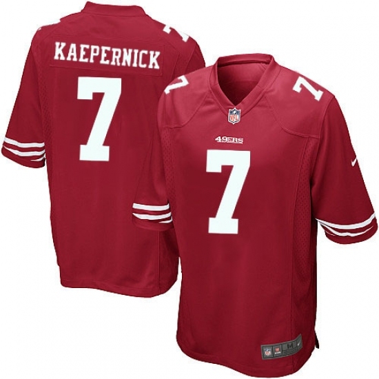 Men's Nike San Francisco 49ers #7 Colin Kaepernick Game Red Team Color NFL Jersey Men's Nike San Francisco 49ers #7 Colin Kaepernick Game Red Team Color NFL Jersey
