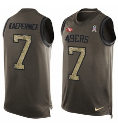 Men's Nike San Francisco 49ers #7 Colin Kaepernick Limited Green Salute to Service Tank Top NFL Jersey Men's Nike San Francisco 49ers #7 Colin Kaepernick Limited Green Salute to Service Tank Top NFL Jersey