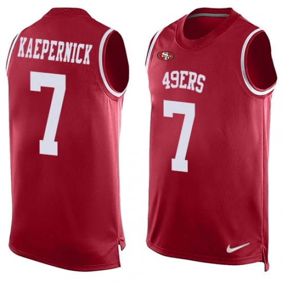 Men's Nike San Francisco 49ers #7 Colin Kaepernick Limited Red Player Name & Number Tank Top NFL Jersey Men's Nike San Francisco 49ers #7 Colin Kaepernick Limited Red Player Name & Number Tank Top NFL Jersey