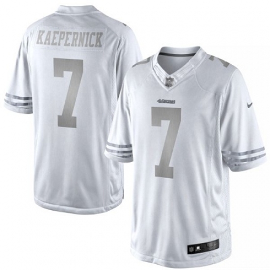 Men's Nike San Francisco 49ers #7 Colin Kaepernick Limited White Platinum NFL Jersey Men's Nike San Francisco 49ers #7 Colin Kaepernick Limited White Platinum NFL Jersey