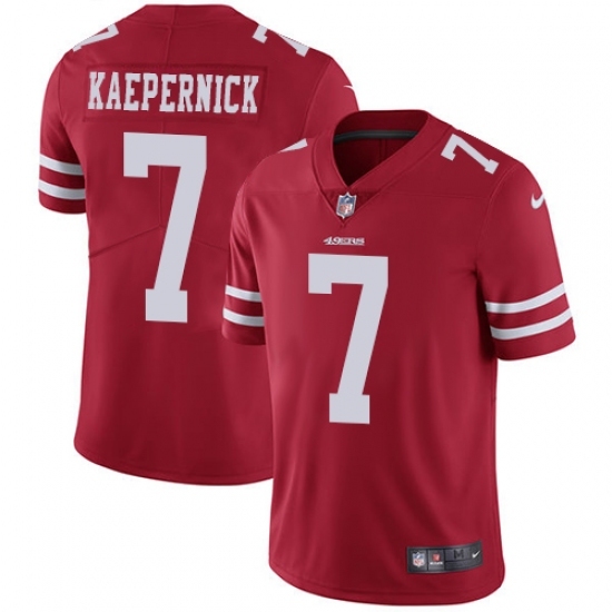 Men's Nike San Francisco 49ers #7 Colin Kaepernick Red Team Color Vapor Untouchable Limited Player NFL Jersey Men's Nike San Francisco 49ers #7 Colin Kaepernick Red Team Color Vapor Untouchable Limited Player NFL Jersey