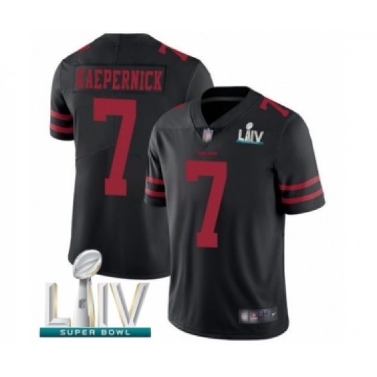 Men's San Francisco 49ers #7 Colin Kaepernick Black Alternate Vapor Untouchable Limited Player Super Bowl LIV Bound Football Jersey Men's San Francisco 49ers #7 Colin Kaepernick Black Alternate Vapor Untouchable Limited Player Super Bowl LIV Bound Football Jersey