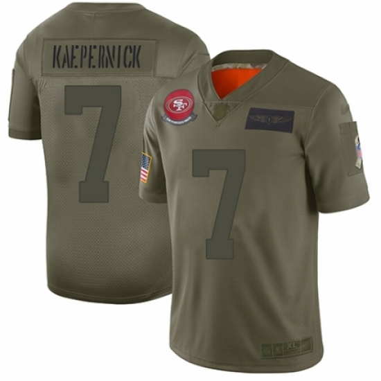 Men's San Francisco 49ers #7 Colin Kaepernick Limited Camo 2019 Salute to Service Football Jersey Men's San Francisco 49ers #7 Colin Kaepernick Limited Camo 2019 Salute to Service Football Jersey
