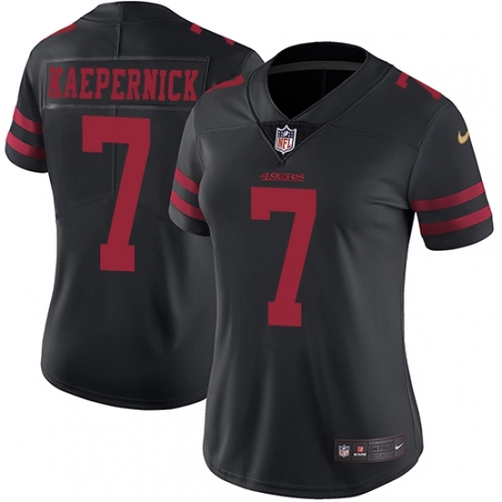 Women's Nike San Francisco 49ers #7 Colin Kaepernick Black Vapor Untouchable Limited Player NFL Jersey Women's Nike San Francisco 49ers #7 Colin Kaepernick Black Vapor Untouchable Limited Player NFL Jersey