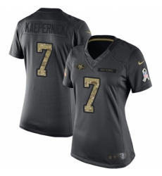 Women's Nike San Francisco 49ers #7 Colin Kaepernick Limited Black 2016 Salute to Service NFL Jersey Women's Nike San Francisco 49ers #7 Colin Kaepernick Limited Black 2016 Salute to Service NFL Jersey