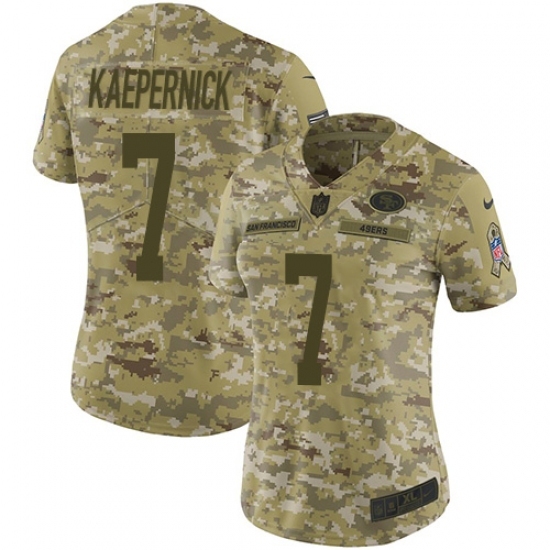 Women's Nike San Francisco 49ers #7 Colin Kaepernick Limited Camo 2018 Salute to Service NFL Jersey Women's Nike San Francisco 49ers #7 Colin Kaepernick Limited Camo 2018 Salute to Service NFL Jersey