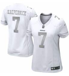 Women's Nike San Francisco 49ers #7 Colin Kaepernick Limited White Platinum NFL Jersey Women's Nike San Francisco 49ers #7 Colin Kaepernick Limited White Platinum NFL Jersey