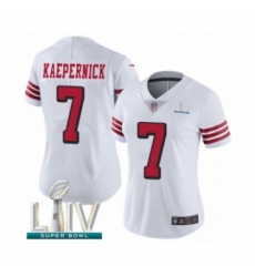 Women's San Francisco 49ers #7 Colin Kaepernick Limited White Rush Vapor Untouchable Super Bowl LIV Bound Football Jersey Women's San Francisco 49ers #7 Colin Kaepernick Limited White Rush Vapor Untouchable Super Bowl LIV Bound Football Jersey