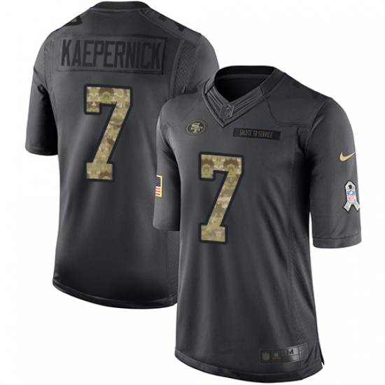 Youth Nike San Francisco 49ers #7 Colin Kaepernick Limited Black 2016 Salute to Service NFL Jersey Youth Nike San Francisco 49ers #7 Colin Kaepernick Limited Black 2016 Salute to Service NFL Jersey