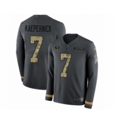 Youth Nike San Francisco 49ers #7 Colin Kaepernick Limited Black Salute to Service Therma Long Sleeve NFL Jersey Youth Nike San Francisco 49ers #7 Colin Kaepernick Limited Black Salute to Service Therma Long Sleeve NFL Jersey