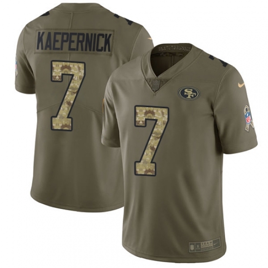 Youth Nike San Francisco 49ers #7 Colin Kaepernick Limited Olive/Camo 2017 Salute to Service NFL Jersey Youth Nike San Francisco 49ers #7 Colin Kaepernick Limited Olive/Camo 2017 Salute to Service NFL Jersey