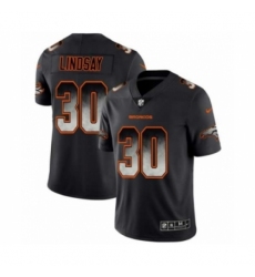 Men Denver Broncos #30 Phillip Lindsay Black Smoke Fashion Limited Jersey