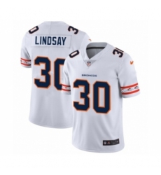 Men's Denver Broncos #30 Phillip Lindsay White Team Logo Cool Edition Jersey