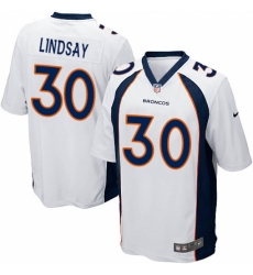 Men's Nike Denver Broncos #30 Phillip Lindsay Game White NFL Jersey