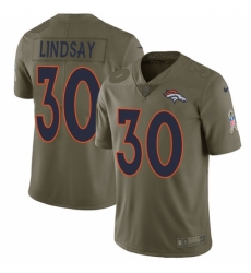 Men's Nike Denver Broncos #30 Phillip Lindsay Limited Olive 2017 Salute to Service NFL Jersey