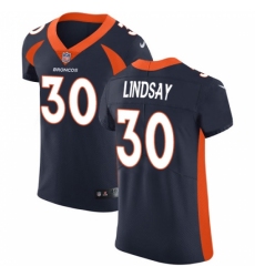 Men's Nike Denver Broncos #30 Phillip Lindsay Navy Blue Alternate Vapor Untouchable Elite Player NFL Jersey