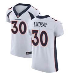Men's Nike Denver Broncos #30 Phillip Lindsay White Vapor Untouchable Elite Player NFL Jersey