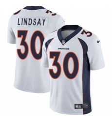 Men's Nike Denver Broncos #30 Phillip Lindsay White Vapor Untouchable Limited Player NFL Jersey