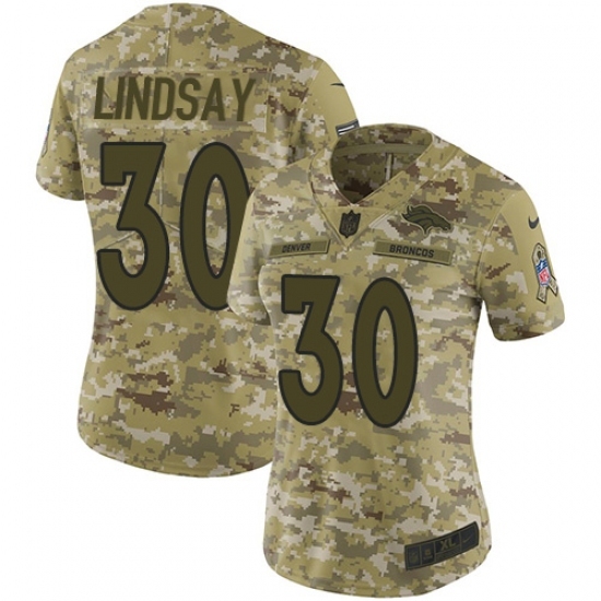 Women's Nike Denver Broncos #30 Phillip Lindsay Limited Camo 2018 Salute to Service NFL Jersey Women's Nike Denver Broncos #30 Phillip Lindsay Limited Camo 2018 Salute to Service NFL Jersey