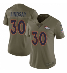 Women's Nike Denver Broncos #30 Phillip Lindsay Limited Olive 2017 Salute to Service NFL Jersey