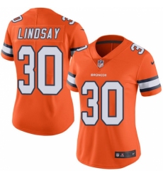 Women's Nike Denver Broncos #30 Phillip Lindsay Limited Orange Rush Vapor Untouchable NFL Jersey