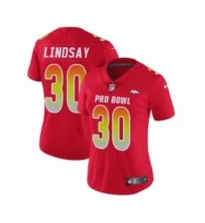 Women's Nike Denver Broncos #30 Phillip Lindsay Limited Red AFC 2019 Pro Bowl NFL Jersey