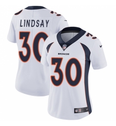 Women's Nike Denver Broncos #30 Phillip Lindsay White Vapor Untouchable Limited Player NFL Jersey