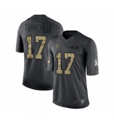 Men's Tennessee Titans #17 Ryan Tannehill Limited Black 2016 Salute to Service Football Jersey