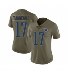 Women's Tennessee Titans #17 Ryan Tannehill Limited Olive 2017 Salute to Service Football Jersey