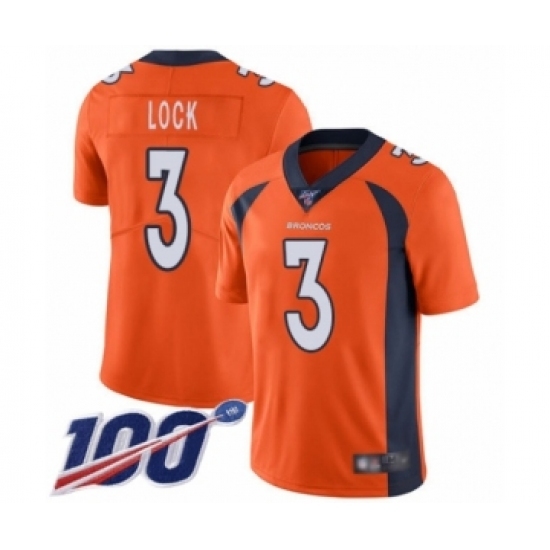 Men's Denver Broncos #3 Drew Lock Orange Team Color Vapor Untouchable Limited Player 100th Season Football Jersey Men's Denver Broncos #3 Drew Lock Orange Team Color Vapor Untouchable Limited Player 100th Season Football Jersey