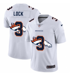 Men's Denver Broncos #3 Drew Lock White Nike White Shadow Edition Limited Jersey