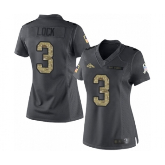 Women's Denver Broncos #3 Drew Lock Limited Black 2016 Salute to Service Football Jersey Women's Denver Broncos #3 Drew Lock Limited Black 2016 Salute to Service Football Jersey