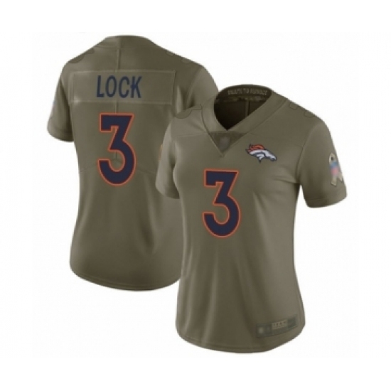 Women's Denver Broncos #3 Drew Lock Limited Olive 2017 Salute to Service Football Jersey Women's Denver Broncos #3 Drew Lock Limited Olive 2017 Salute to Service Football Jersey