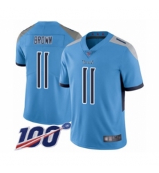 Men's Tennessee Titans #11 A.J. Brown Light Blue Alternate Vapor Untouchable Limited Player 100th Season Football Jersey