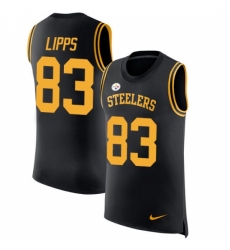 Men's Nike Pittsburgh Steelers #83 Louis Lipps Limited Black Rush Player Name & Number Tank Top NFL Jersey Men's Nike Pittsburgh Steelers #83 Louis Lipps Limited Black Rush Player Name & Number Tank Top NFL Jersey