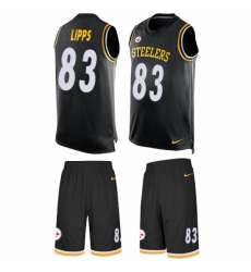 Men's Nike Pittsburgh Steelers #83 Louis Lipps Limited Black Tank Top Suit NFL Jersey Men's Nike Pittsburgh Steelers #83 Louis Lipps Limited Black Tank Top Suit NFL Jersey