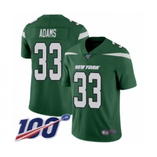 Men's New York Jets #33 Jamal Adams Green Team Color Vapor Untouchable Limited Player 100th Season Football Jersey Men's New York Jets #33 Jamal Adams Green Team Color Vapor Untouchable Limited Player 100th Season Football Jersey