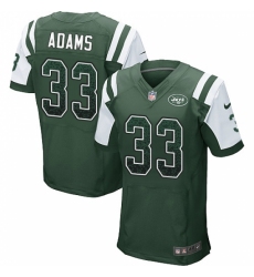 Men's Nike New York Jets #33 Jamal Adams Elite Green Home Drift Fashion NFL Jersey