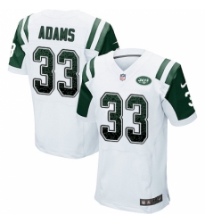 Men's Nike New York Jets #33 Jamal Adams Elite White Road Drift Fashion NFL Jersey