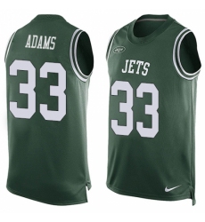 Men's Nike New York Jets #33 Jamal Adams Limited Green Player Name & Number Tank Top NFL Jersey