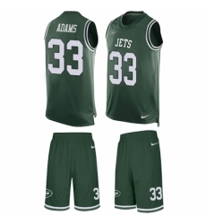 Men's Nike New York Jets #33 Jamal Adams Limited Green Tank Top Suit NFL Jersey