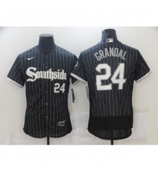 Men's Chicago White Sox Southside #24 Yasmani Grandal Replica Black Alternate Home Jersey