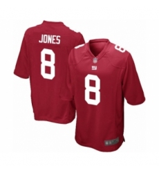 Men's New York Giants #8 Daniel Jones Game Red Alternate Football Jersey