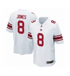 Men's New York Giants #8 Daniel Jones Game White Football Jersey