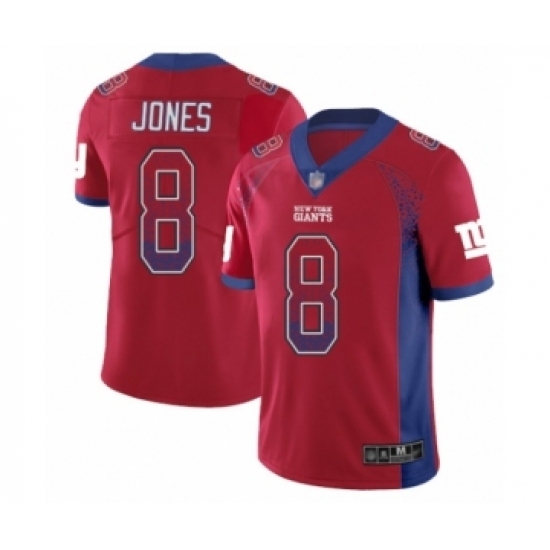Men's New York Giants #8 Daniel Jones Limited Red Rush Drift Fashion Football Jersey Men's New York Giants #8 Daniel Jones Limited Red Rush Drift Fashion Football Jersey