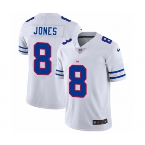 Men's New York Giants #8 Daniel Jones White Team Logo Cool Edition Jersey Men's New York Giants #8 Daniel Jones White Team Logo Cool Edition Jersey