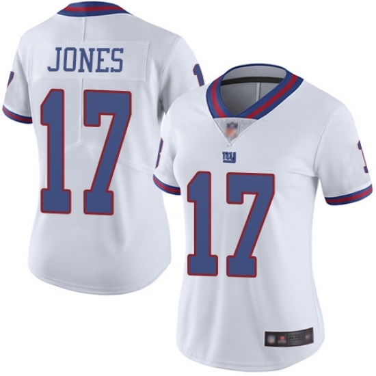 Women's Nike New York Giants #17 Daniel Jones White Stitched NFL Limited Rush Jersey Women's Nike New York Giants #17 Daniel Jones White Stitched NFL Limited Rush Jersey